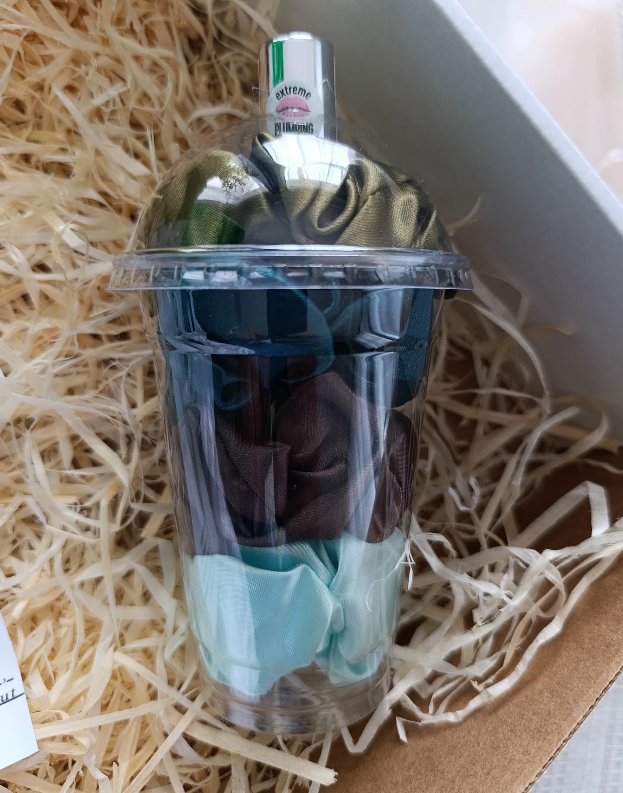 The 'Self Care Lip & Scrunchie' Cup Combo π«Άπ»β¨ 4x scrunchies 1x Essence Lip Gloss