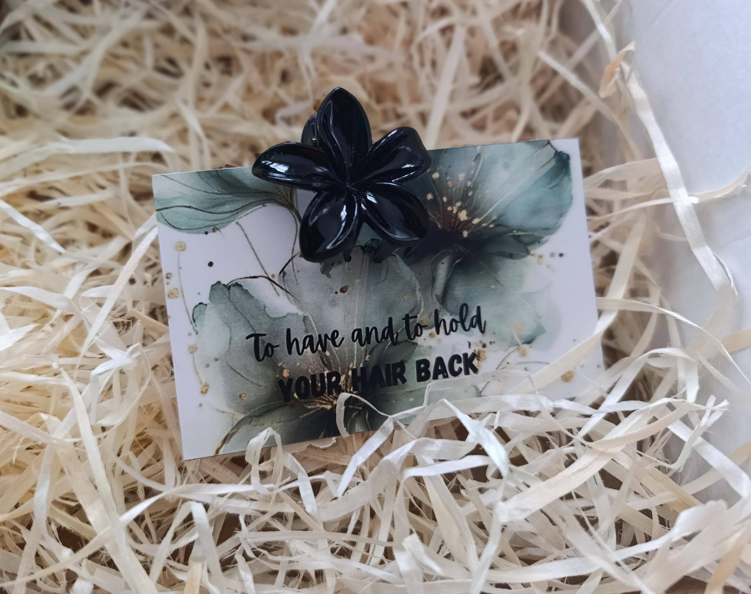 The 'Self Care Flower Hair Clip' on card π«Άπ»β¨