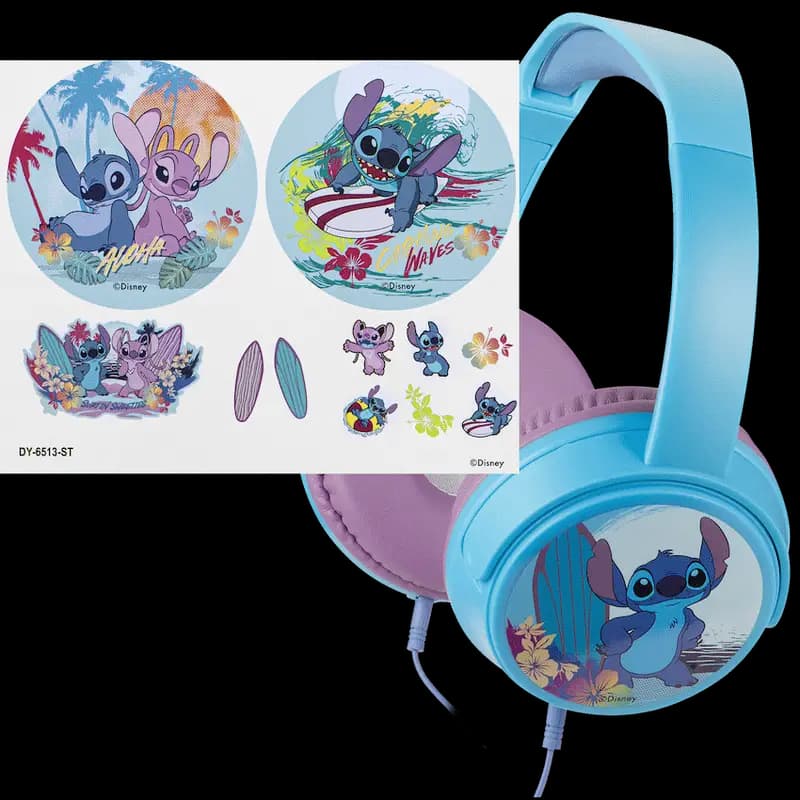 Disney Stitch Auxiliary Headphones with 11 Stickers