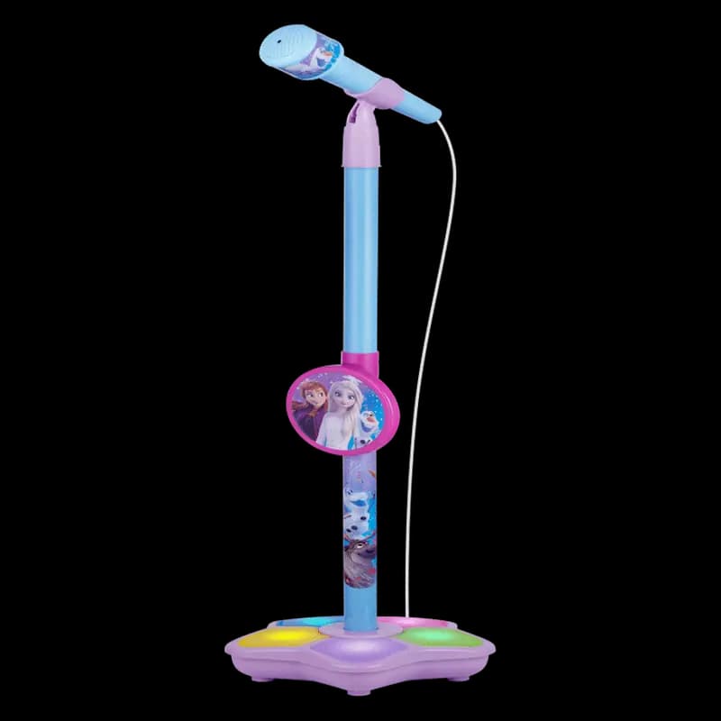 Disney Frozen Auxiliary Star Karaoke Microphone Stand with Colourful Lights