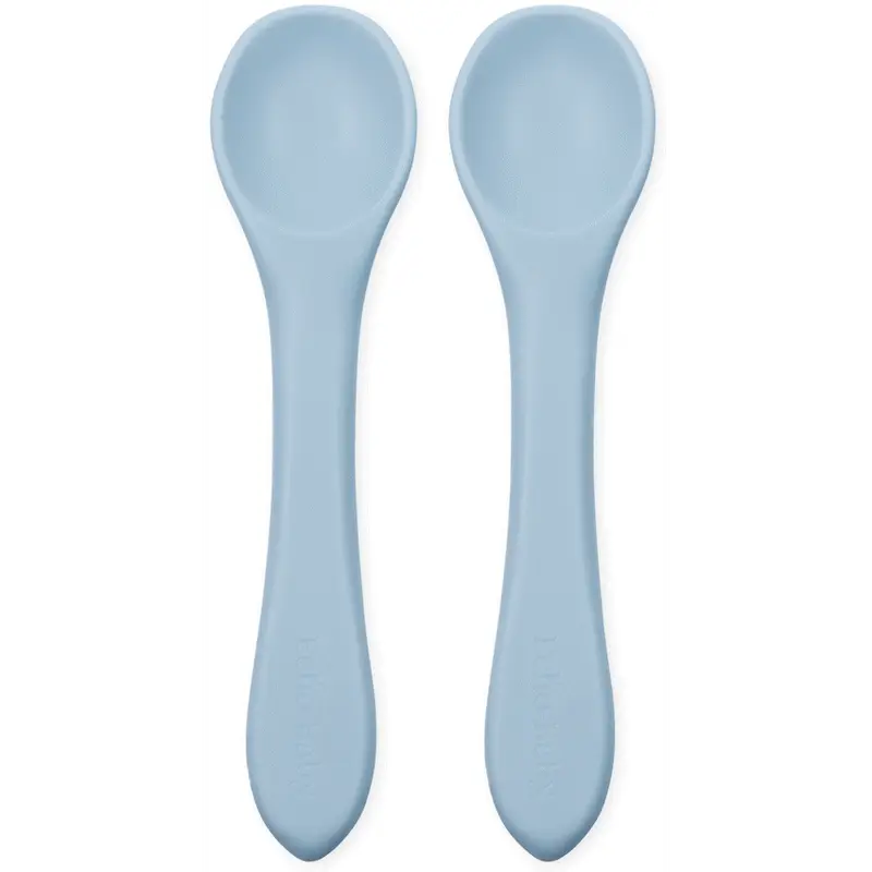 Echo Baby Silicone Feeding Spoons 2-Pack - Powder Blue