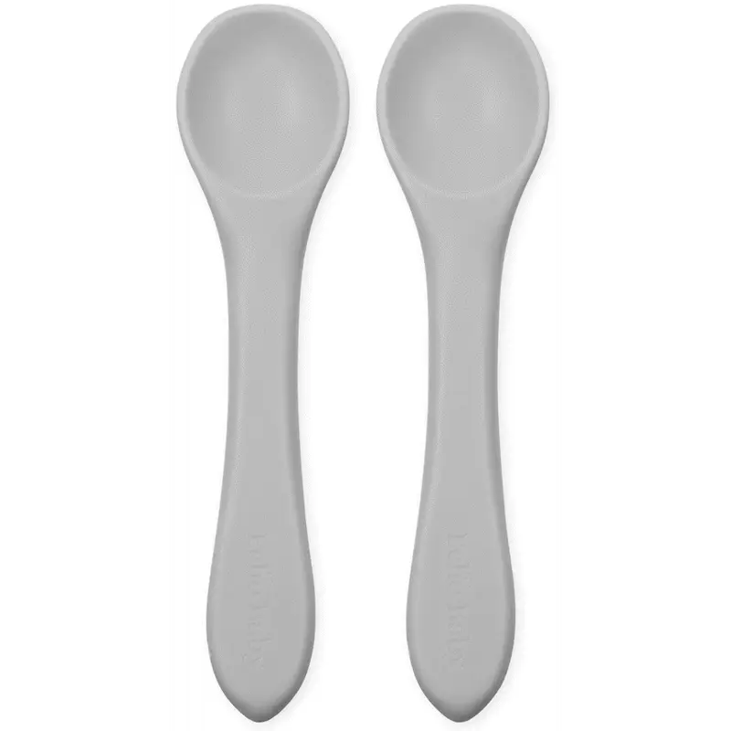 Echo Baby Silicone Feeding Spoons 2-Pack - Stone