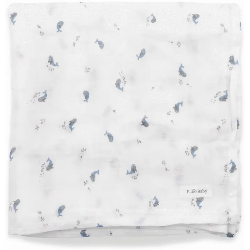 Echo Baby Muslin Swaddle Blanket - Ocean