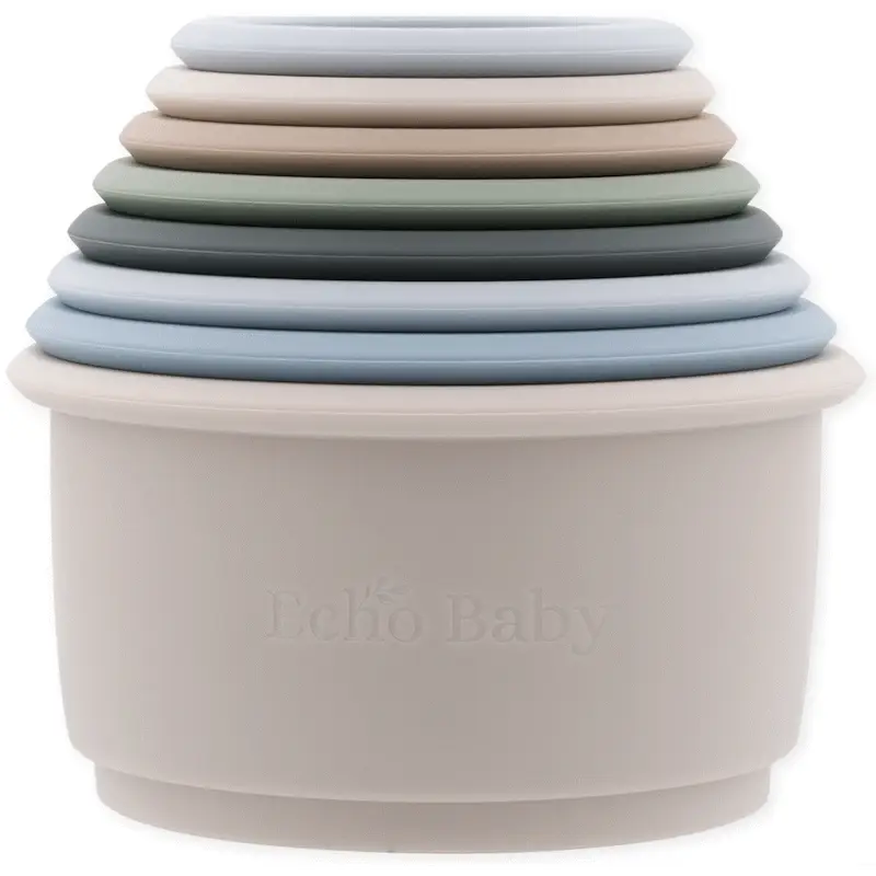 Echo Baby Silicone Stacking Cups - Ocean