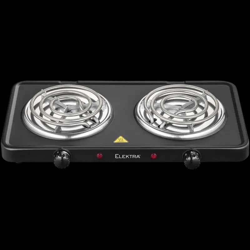 Elektra Double Spiral Hot Plate - Black