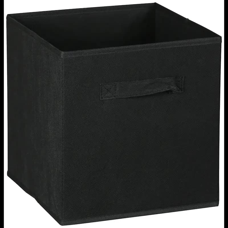 Everfurn Storeman Black, Collapsible Fabric Organiser Storage Basket - 5 Pack