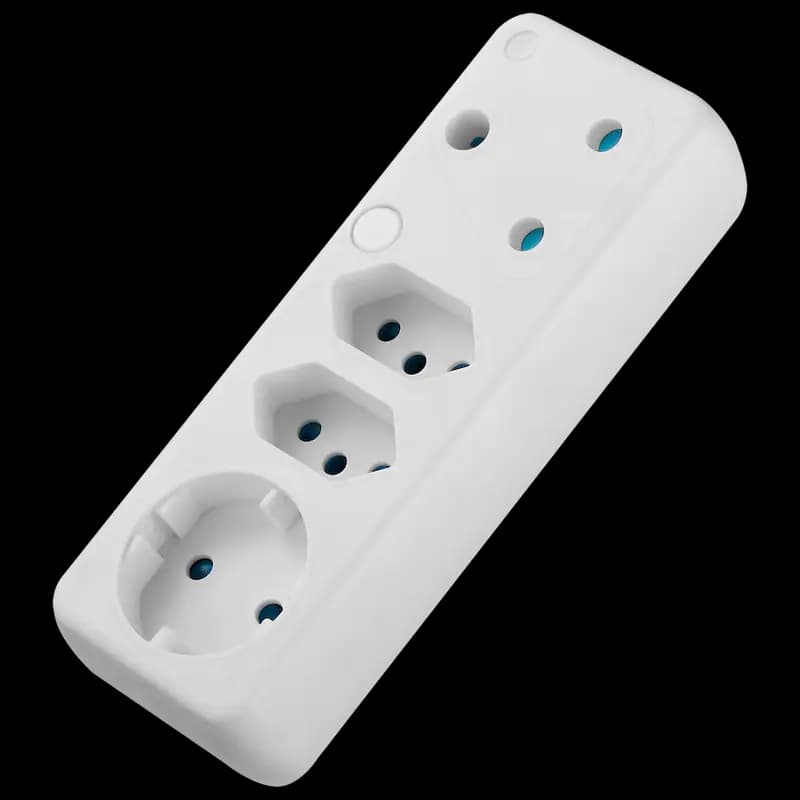 Ellies 4-Way Schuko Adaptor - White