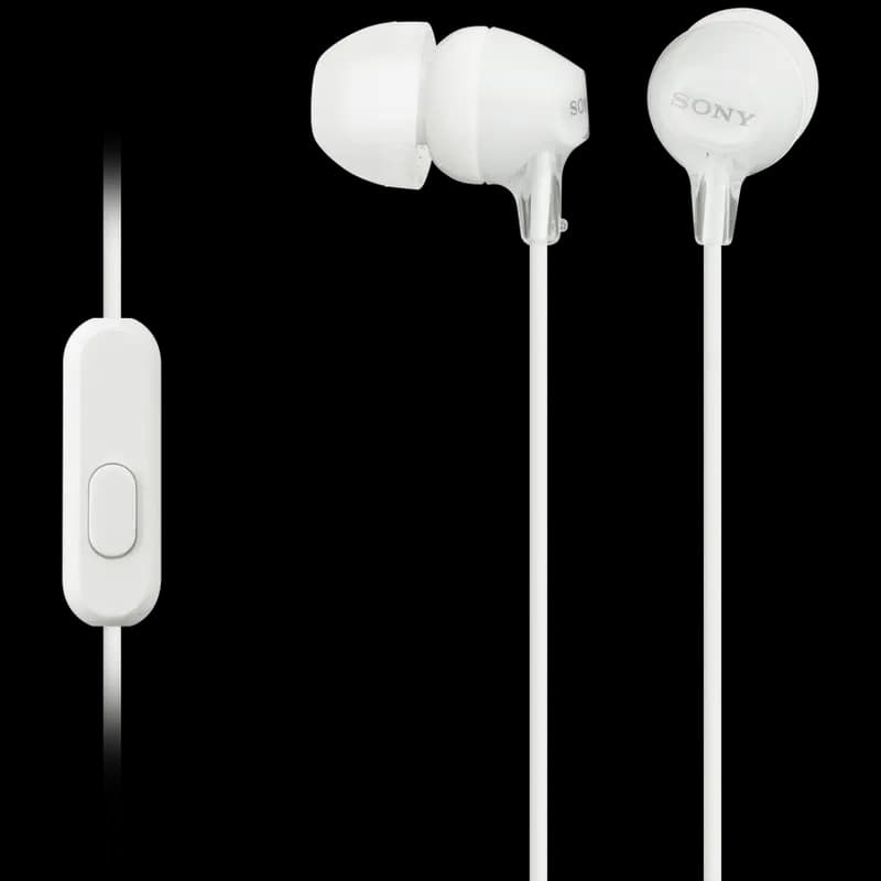 Sony MDR-EX15AP (White) InEar Earphone with Mic for iPhone - Android - Blackberry