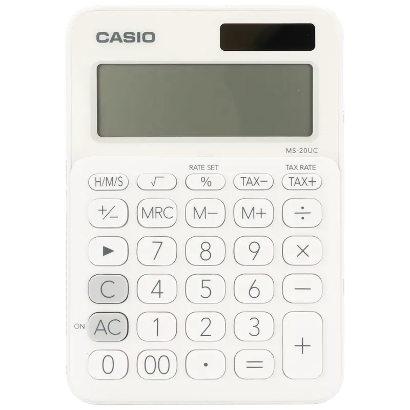 Casio MS-20UC - Desktop calculator 12 Digit - White