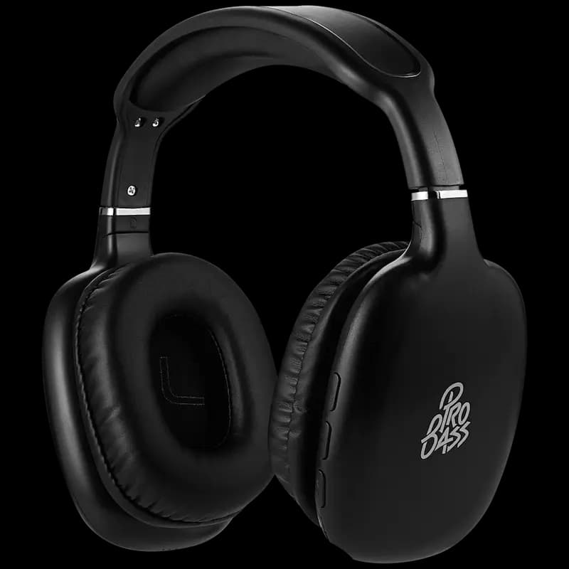 Pro Bass Retro Bluetooth Wireless Headphone with PU Case - Black