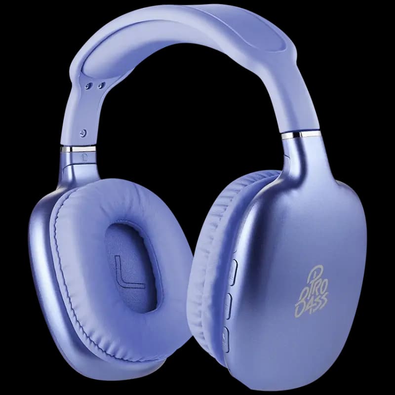 Pro Bass Retro Bluetooth Wireless Headphone with PU Case - Purple