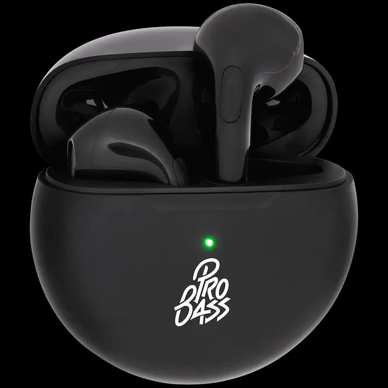 Pro Bass Future Series True Wireless Earphones with Charging Case - Black
