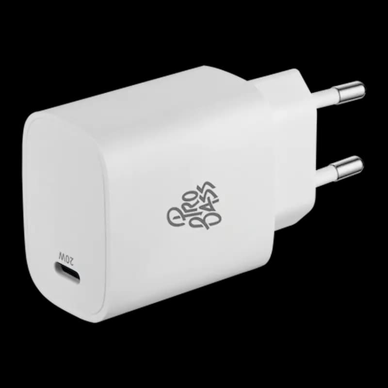 Pro Bass RapidCharge Series 20w Single Type-C Wall Charger - White