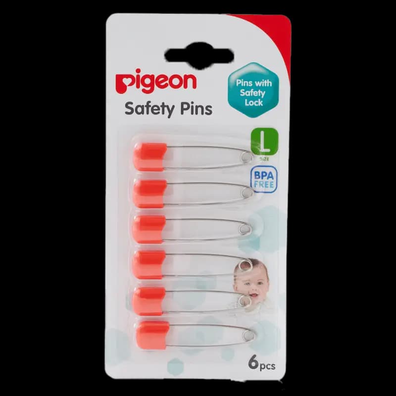Pigeon Safety Pin (L) 6 Pcs/Card