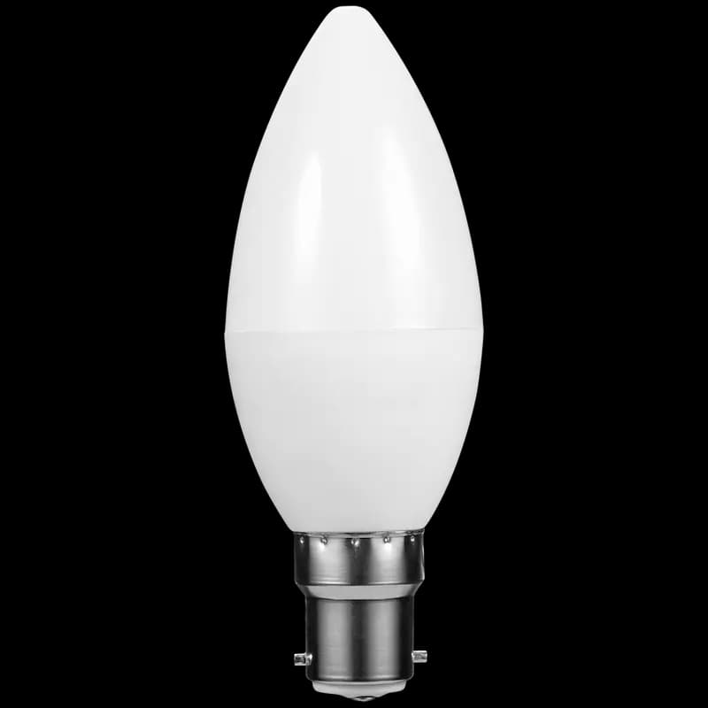 Switched 5w Candle LED Light Bulb B22 - Cool White