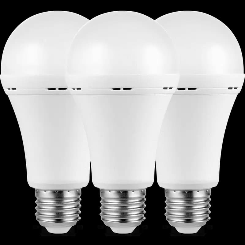 Switched 5w A60 Rechargeable E27 LED Light Bulb WW - 3 Pack