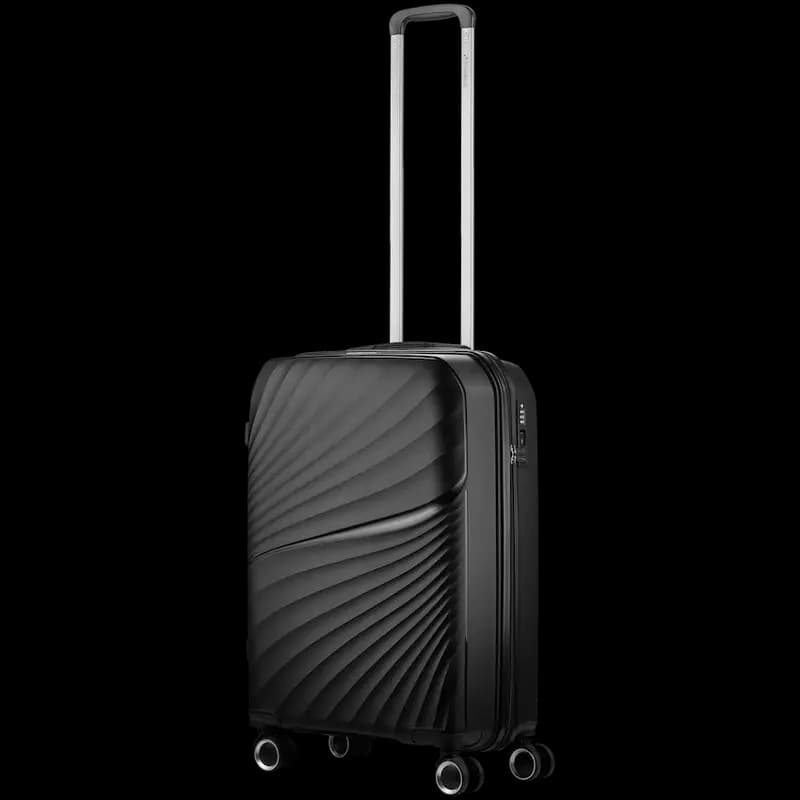Travelwize Quartz PP 55cm 4-Wheel Spinner Luggage - Black
