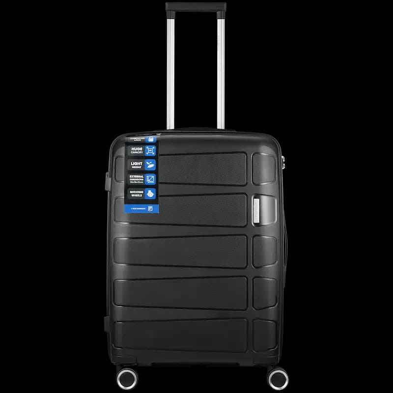 Travelwize Tourer PP 65cm 4-wheel Spinner Luggage Black