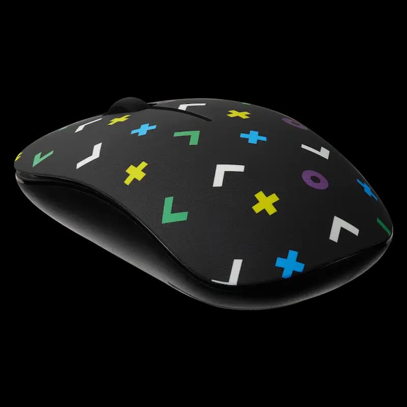 Tag Series 2.4G Wireless Optical Mouse with Nano USB and Type-C Receiver - Black Geo