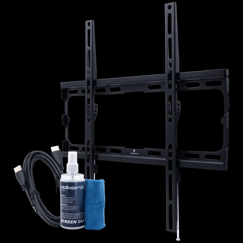 Volkano Steel Series Fixed TV Wall Mount Bundle for up to 70" TVs
