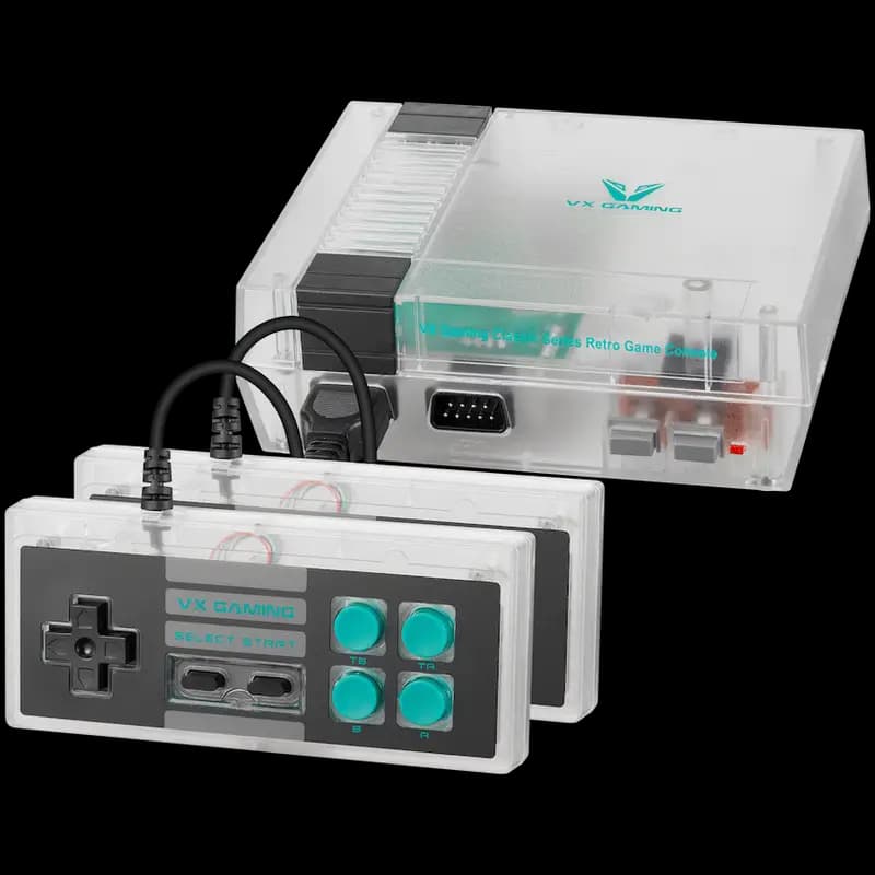 VX Gaming Classic 2.0 Series Game Station with 2 Controllers - Clear